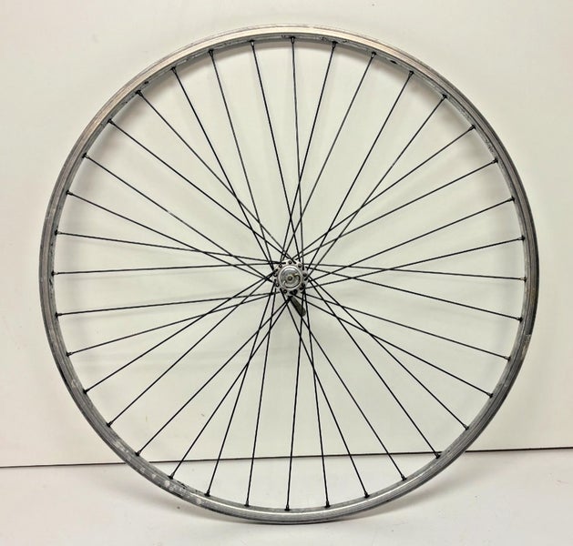Vintage 36-Steel Spoke Silver Aluminum 700C Front Wheel Shimano Dura-Ace Hub