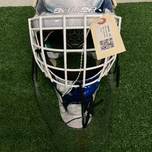 White Junior Bauer NME 4 Goalie Mask (Used)