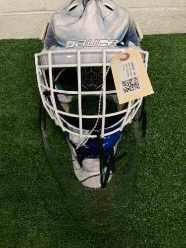 White Junior Bauer NME 4 Goalie Mask (Used)