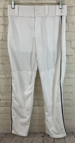 Alleson Athletic 80185 Youth's 100% Polyester Baseball Pants White Black Large