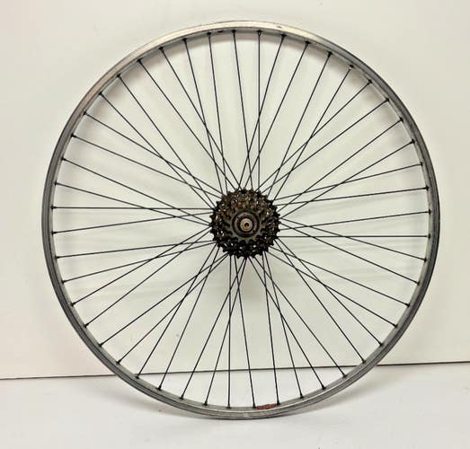 Vintage Super Champion 5-Speed 48-Steel Spoke Silver Aluminum 700C Rear Wheel