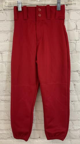Alleson Athletic 80185 Youth's 100% Polyester Tapered Baseball Pants Red XS