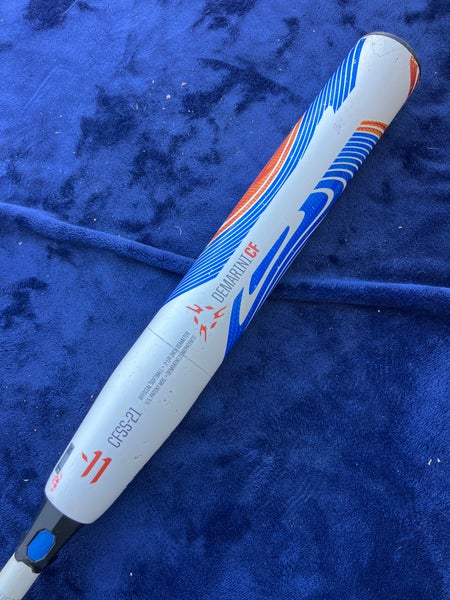 White 2021 DeMarini CF Composite Bat (-11) Composite 19 oz 30" (Used)