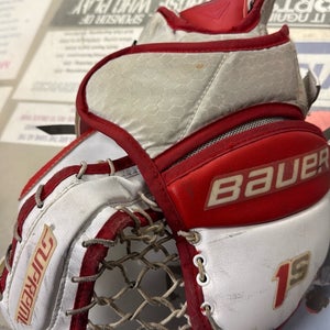 Bauer Supreme 1S (Used) White Senior Regular catcher catch glove SR adult ice hockey goal goalie