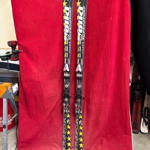 Skis:  Völkl Supersport skis, 175cm
Bindings: Marker 
Binding Range: 272-368mm
15.9 R
