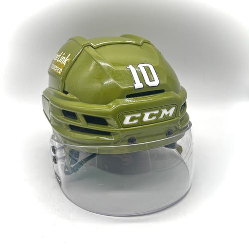 CCM Super Tacks X - Used Medium Pro Stock Helmet (Olive Green)