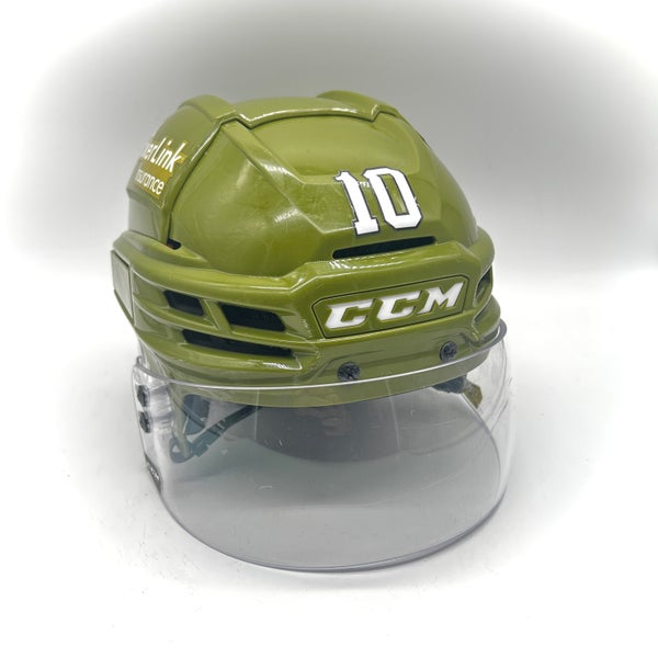 CCM Super Tacks X - Used Medium Pro Stock Helmet (Olive Green)