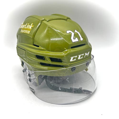 CCM Super Tacks X - Used Medium Pro Stock Helmet (Olive Green)