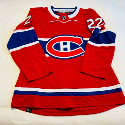 Montreal Canadiens Jersey #22 Cole Caufield Red Size 46 Adidas Jersey (New)