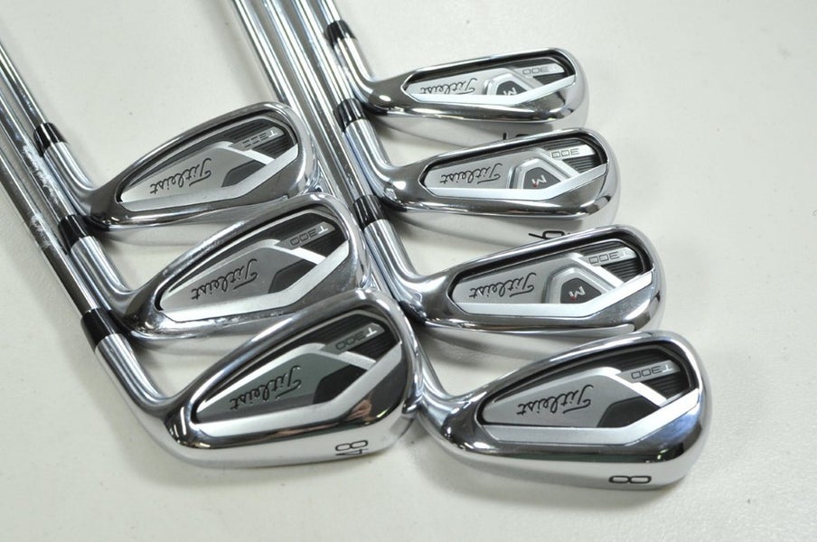 Titleist T300 2021 5-PW,48* Iron Set Stiff Flex Right AMT Red S300 Steel #202356