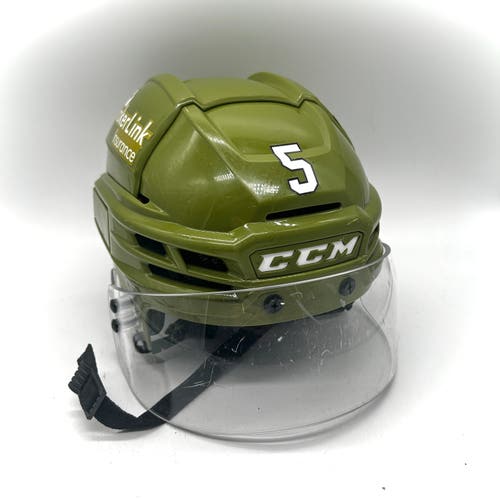 CCM Super Tacks X - Used Medium Pro Stock Helmet (Olive Green)