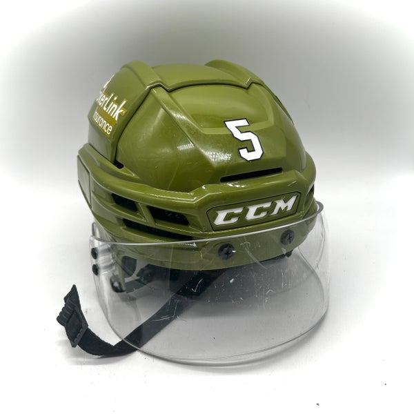 CCM Super Tacks X - Used Medium Pro Stock Helmet (Olive Green)