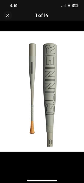 2022 Warstic Gunner Hybrid BBCOR Certified Bat (-3) 30 oz 33" (New)