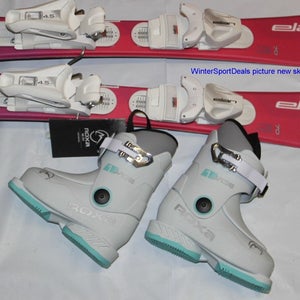 NEW 70cm kids Skis ELAN girls adjustable bindings + Roxa Jade 14.5 mondo boots