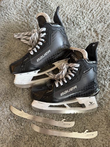 2024 Bauer Supreme Shadow Hockey Skates Size 4.5 (Used) BONUS SET OF FLY X BLADES