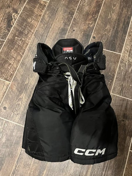 Men's Senior Small CCM Tacks AS-V Hockey Pants Breezers Black (Used 1 Season)