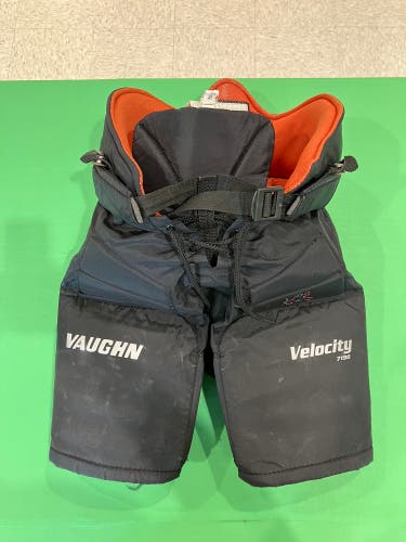 Black Junior Medium Vaughn Velocity 7190 Hockey Goalie Pants (Used)