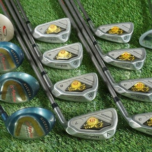 WILSON DYNA POWER II 13pc. MENS GOLF SET 3-PW,1W,3W,7W,9W,PUTTER REGULAR RH