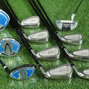 TOP FLITE CUSTOM 11pc. MENS SENIOR FLEX GOLF SET 3-8,PW,1W,3W,5H, DUNLOP PUTTER