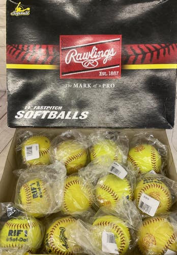 Rawlings One Dozens 11" Fastpitch Softballs PolyX Core RIF 1 Sof Dot Ball Yellow