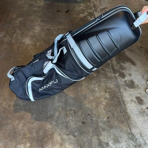Maxfli Hybrid Golf Club Travel Cover Bag Roller Black Collapsible W/ Pockets
