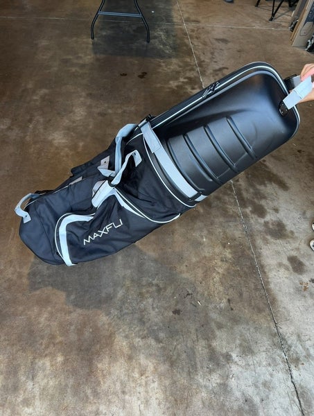 Maxfli Hybrid Golf Club Travel Cover Bag Roller Black Collapsible W/ Pockets
