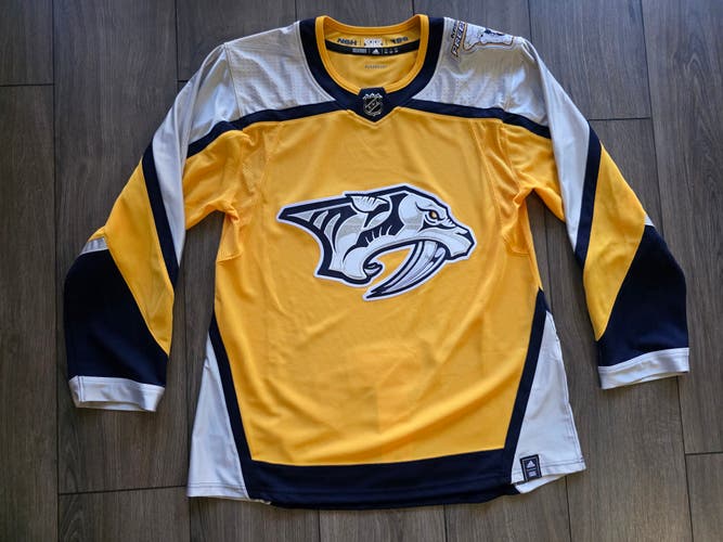 Nashville Predators Reverse Retro 1.0 Authentic Adidas Aeroready Jersey NWOT 50