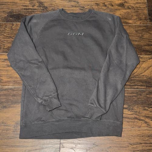 CCM Hockey Sportswear Core Fleece Crewneck Charcoal Gray Sweatshirt Size Lg