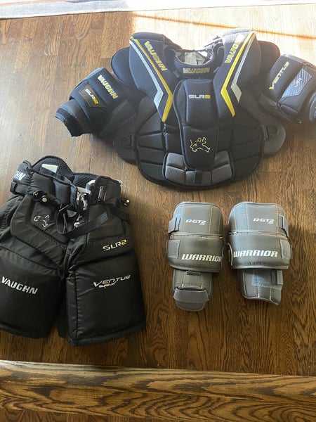 Vaughn Ventus SLR2 Goalie Chest Protector, Vaughn Ventus SLR2 Goalie Pants, Warrior RGT2 Knee Pads