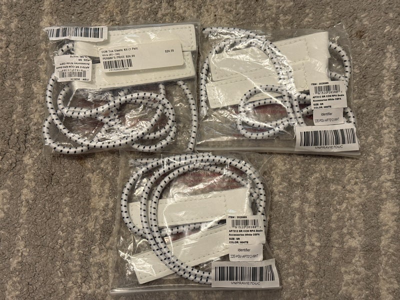 Three (3) Brand New CCM Goalie Pad Toe Elastic Kit (AP7012)