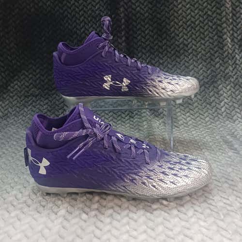 Under Armour Spotlight 4 MC Football Cleats 3027977-500 Purple Silver Mens Sz 10