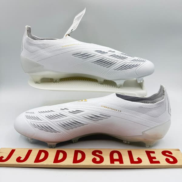 Adidas Predator Elite LL FG Soccer Cleats IF6448 White Gold Men’s Size 9 New Adidas Predator Elite Laceless FG Soccer Cleats White Gold  main image 2