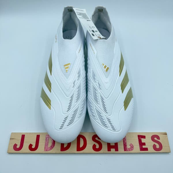 Adidas Predator Elite Laceless FG Soccer Cleats White Gold IF6448