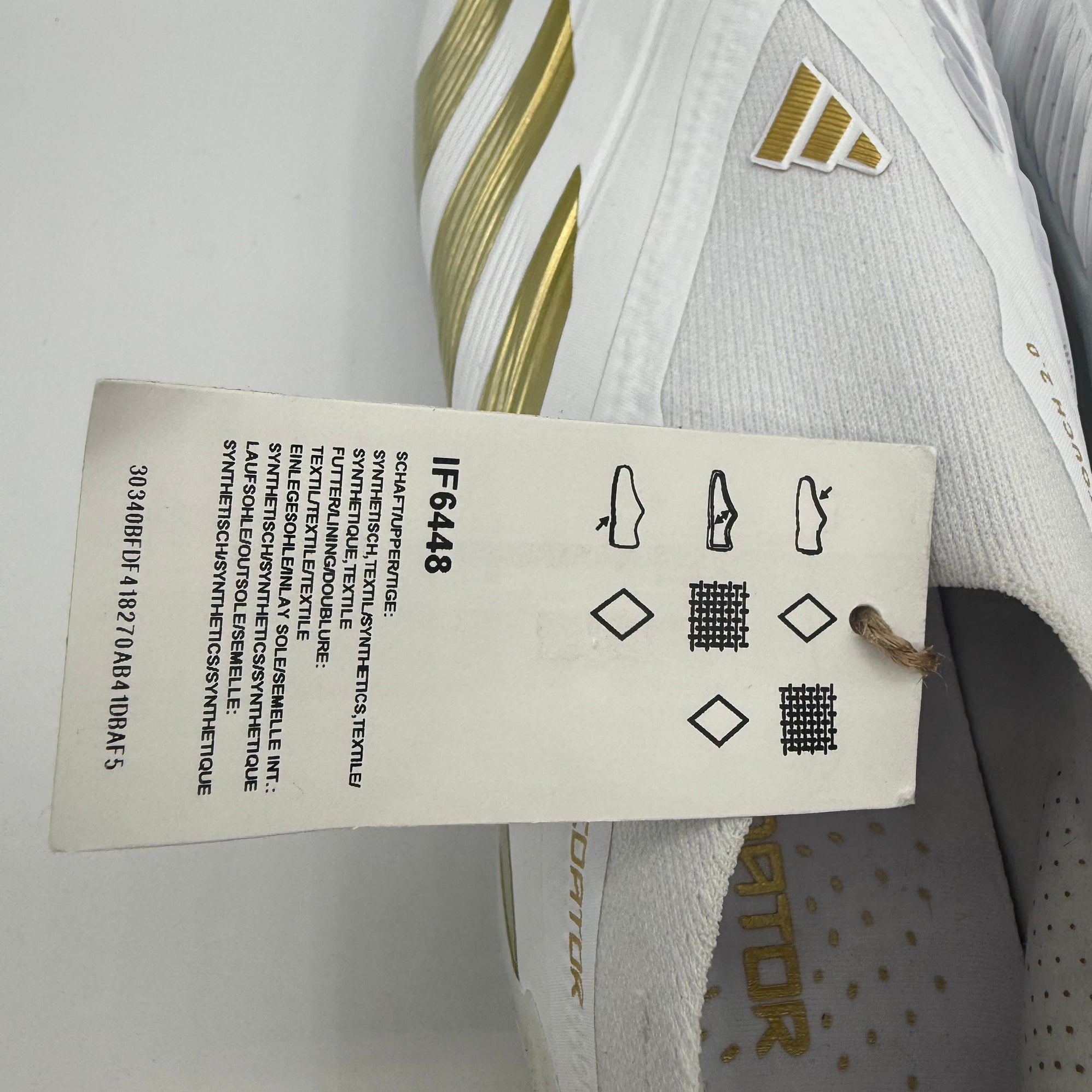 Adidas Predator Elite Laceless FG Soccer Cleats White Gold IF6448 Men’s Sz 9 adidas Predator Elite Laceless FG White Gold Soccer Cleats  main image 3