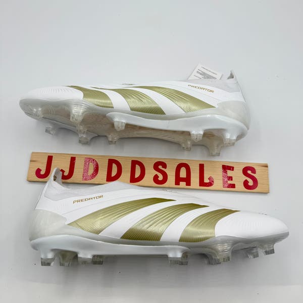 Adidas Predator Elite Laceless FG Soccer Cleats White Gold  display picture 3