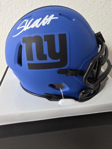 Cam Skattebo New York Giants Autographed Riddell Rave Speed Mini Helmet