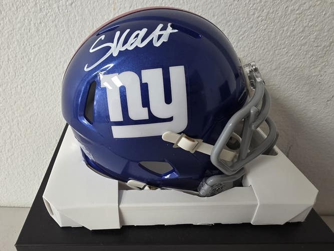 Cam Skattebo New York Giants Autographed Riddell Speed Mini Helmet Fanatics COA