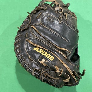 Used Wilson A2000 DPCM Right Hand Throw Catcher's Baseball Glove 33"