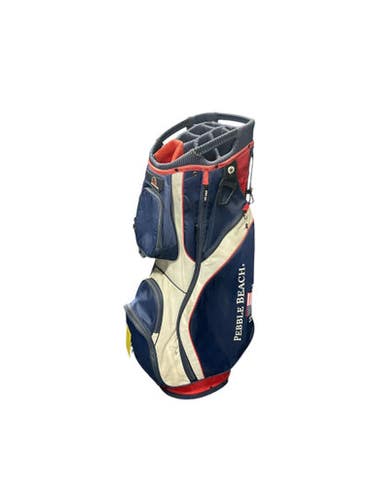 Used Sun Mtn PEBBLE BEACH Mens Cart Bag White/Royal/Red 11834-S000040271