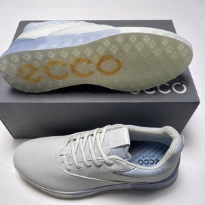 ECCO Golf S-Three Golf Shoes White Blue Women's SZ 8 (102963 60618)