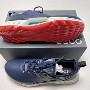 ECCO Golf Biom C4 Golf Shoes Marine Blue Red Women's SZ 9 (130903 01038)