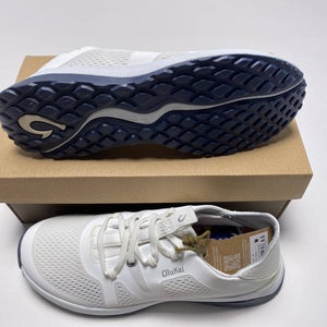 Olukai Huia Athletic Trainer Shoes White Navy Women's SZ 6.5 (20492-4R4R)