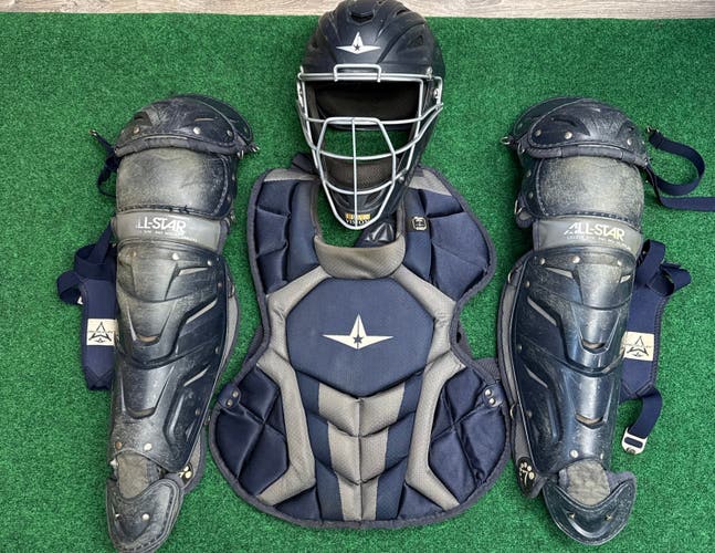 Navy & Gray Youth All Star System 7 Axis Catcher's Set (Used)
