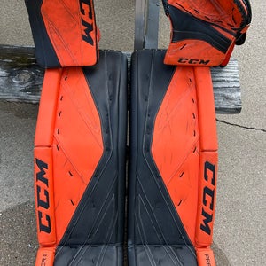35" CCM Premier II Pro Custom Orange/Black Regular Goalie Full Set (Used)
