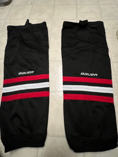 Chicago BlackHawks Third Senior L-XL Bauer Socks Pro Stock (Used)