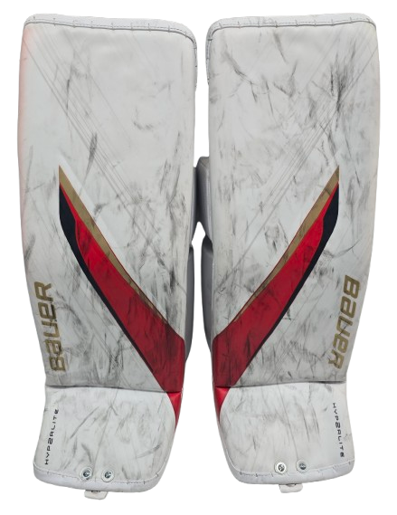 Bauer Vapor Hyperlite 2 Pro Goalie Leg Pads Large 35+ LARGE KNIGHT NHL Used Pro Stock (14156)