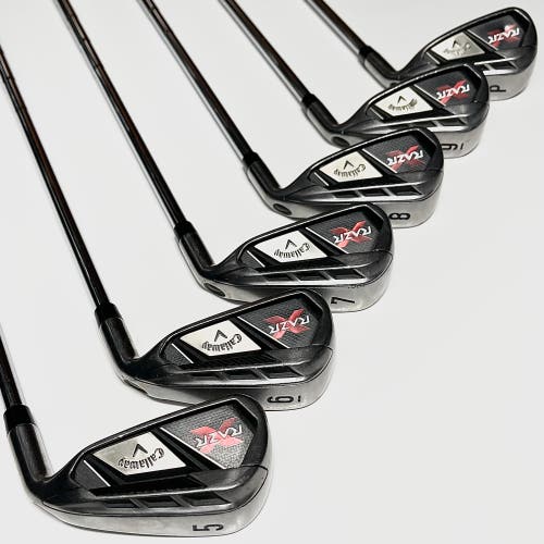 Callaway Razr X Iron Set 5-9, PW Right Handed Uniflex Steel Shafts