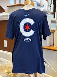 Chicago Cubs Wrigleyville Navy Blue Adult Unisex Nike Dri-Fit T-Shirt (Used - Excellent Condition)