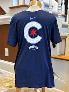 Chicago Cubs Wrigleyville Navy Blue Adult Unisex Nike Dri-Fit T-Shirt (Used - Excellent Condition)