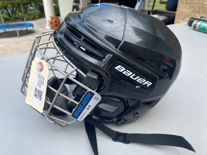 Black Small Bauer IMS 5.0 Helmet with Bauer Profile Cage(Used)